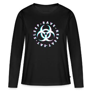 Raver / Rave / Gabber / Speedcore Raver Uptempo - T-shirt manches longues Premium bio Femme - noir - Devant - Julia (174cm)