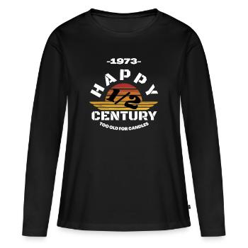 Joyeux 50e anniversaire - T-shirt manches longues Premium bio Femme - noir - Devant - Julia (174cm)