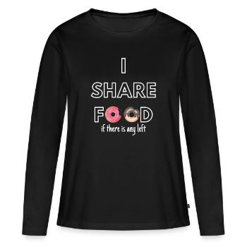 I SHARE FOOD - Women's Premium Organic Long Sleeve Shirt - black - Front - Julia (174cm)