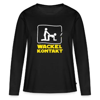 Elektriker T-Shirt Wackelkontakt - Frauen Premium Bio Langarmshirt - Schwarz - Vorne - Julia (174cm)