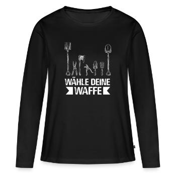 Jardin, jardinage, jardinier - T-shirt manches longues Premium bio Femme - noir - Devant - Julia (174cm)