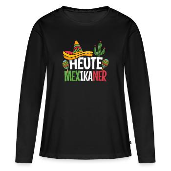Karneval Kostüm Mexikaner lustiger Kostümersatz - Frauen Premium Bio Langarmshirt - Schwarz - Vorne - Julia (174cm)