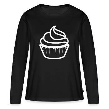 Muffin - T-shirt manches longues Premium bio Femme - noir - Devant - Julia (174cm)