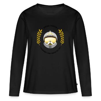 Pompiers volontaires - T-shirt manches longues Premium bio Femme - noir - Devant - Julia (174cm)