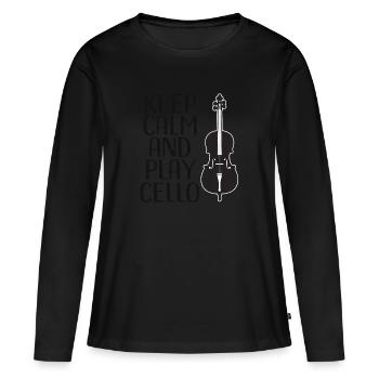 Cello Bratsche Orchester Oper Konzert Geschenk - Frauen Premium Bio Langarmshirt - Schwarz - Vorne - Julia (174cm)