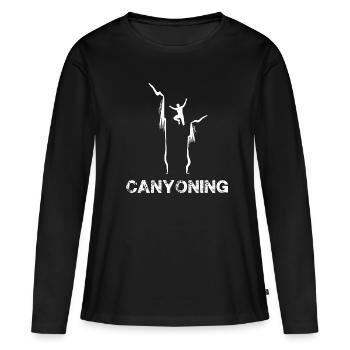 canyoning canyoning - T-shirt manches longues Premium bio Femme - noir - Devant - Julia (174cm)