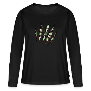 Dartscheibe - Frauen Premium Bio Langarmshirt - Schwarz - Vorne - Julia (174cm)