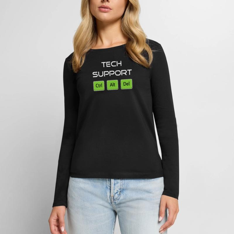 Tech Technischer Support | Ctrl Alt Del Strg Ent Frauen Premium Bio Langarmshirt