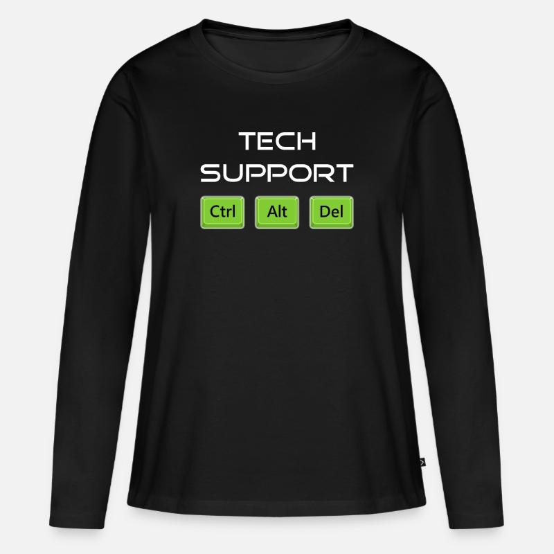 Tech Technical Support | Ctrl Alt Del Ctg Ent - Women's Premium Organic Long Sleeve Shirt - black