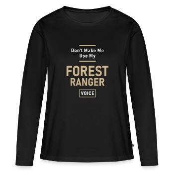 Garde forestier Profession Emploi Travailleur d’anniversaire - T-shirt manches longues Premium bio Femme - noir - Devant - Julia (174cm)