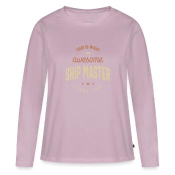 Funny Awesome Ship Master Job Occupation - Women's Premium Organic Long Sleeve Shirt - dusky pink - Front - Julia (174cm)
