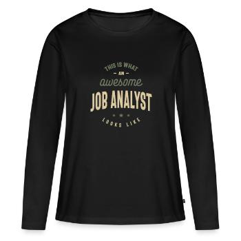 Drôle génial Job Analyst Job Occupation - T-shirt manches longues Premium bio Femme - noir - Devant - Julia (174cm)