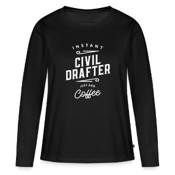 Civil Drafter Drôle De Titre d’Emploi Profession - T-shirt manches longues Premium bio Femme - noir - Devant - Julia (174cm)