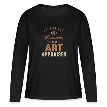 Je suis génial Je suis un évaluateur d’art Drôle de travail - T-shirt manches longues Premium bio Femme - noir - Devant - Julia (174cm)