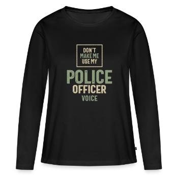 Polizist Beruf Beruf Geburtstagsarbeiter - Frauen Premium Bio Langarmshirt - Schwarz - Vorne - Julia (174cm)