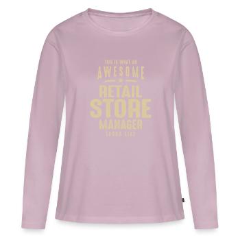 Awesome Retail Store Manager Job - Women's Premium Organic Long Sleeve Shirt - dusky pink - Front - Julia (174cm)