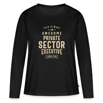 Super emploi de cadre dans le secteur privé - T-shirt manches longues Premium bio Femme - noir - Devant - Julia (174cm)