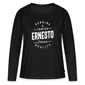 Genuine and Trusted Ernesto Personalized Name - Women's Premium Organic Long Sleeve Shirt - black - Front - Julia (174cm)