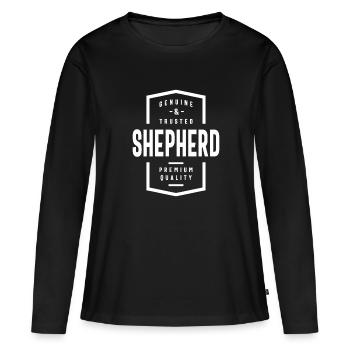 Shepherd Genuine and Trusted Personalized Name - Women's Premium Organic Long Sleeve Shirt - black - Front - Julia (174cm)