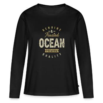 Genuine Ocean Funny Personalized Name - Women's Premium Organic Long Sleeve Shirt - black - Front - Julia (174cm)