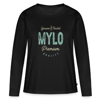 Genuine Mylo Funny Personalized Name - Women's Premium Organic Long Sleeve Shirt - black - Front - Julia (174cm)
