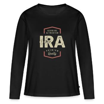 Genuine Ira Funny Personalized Name - Women's Premium Organic Long Sleeve Shirt - black - Front - Julia (174cm)