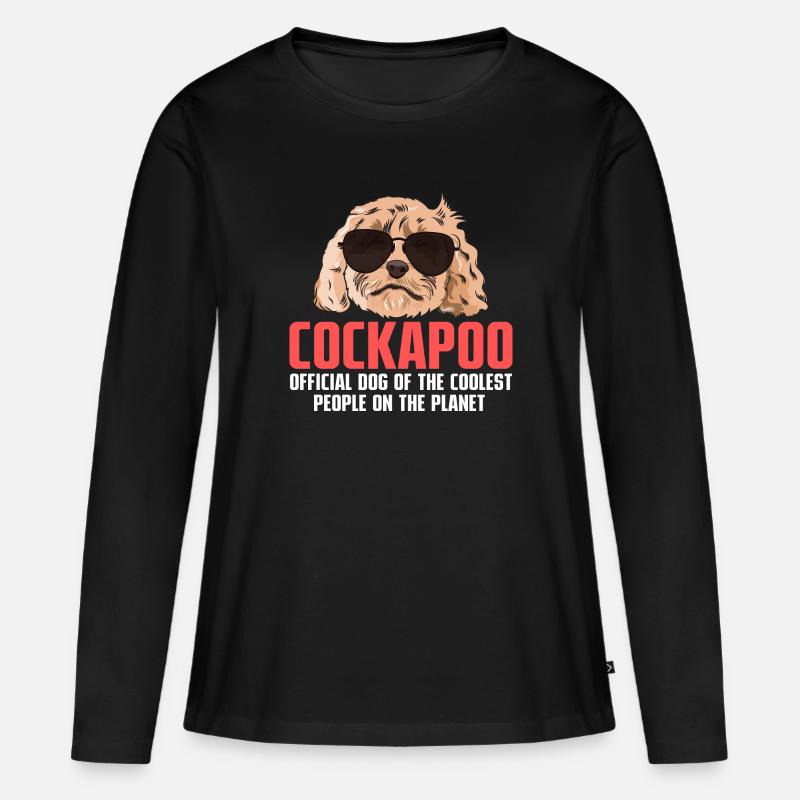 Cockapoo Hund - Frauen Premium Bio Langarmshirt - Schwarz