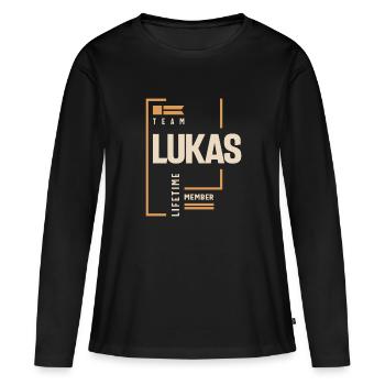 Lukas Personalized Name - Funny Lukas - Women's Premium Organic Long Sleeve Shirt - black - Front - Julia (174cm)
