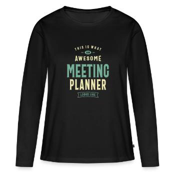 Meeting Planner - Women's Premium Organic Long Sleeve Shirt - black - Front - Julia (174cm)