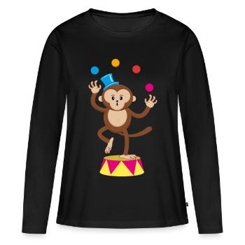 Circus monkey juggler monkey monkey monkey circus - Women's Premium Organic Long Sleeve Shirt - black - Front - Julia (174cm)