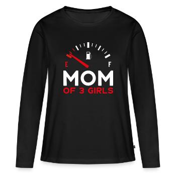 MOM OF 3 GIRLS MOTHER'S DAY - Women's Premium Organic Long Sleeve Shirt - black - Front - Julia (174cm)