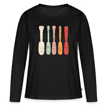 Charpentier sculpteur sur bois - T-shirt manches longues Premium bio Femme - noir - Devant - Julia (174cm)