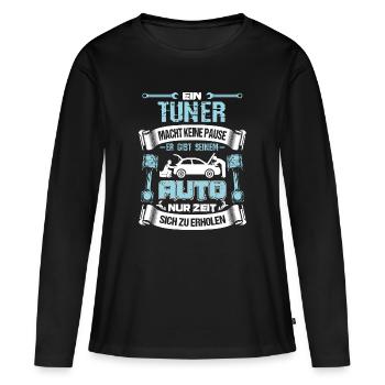 Tuner car pour récupérer le temps - T-shirt manches longues Premium bio Femme - noir - Devant - Julia (174cm)
