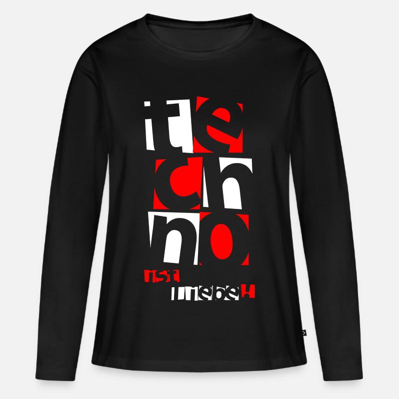Techno - Techno music - techno ist liebe ( weiß ) - Frauen Premium Bio Langarmshirt - Schwarz