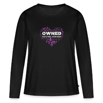 Owned Domina Outfit Fetiche BDSM Lustig - Frauen Premium Bio Langarmshirt - Schwarz - Vorne - Julia (174cm)