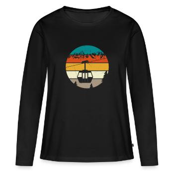 Téléphérique téléphérique retro couleurs vintage - T-shirt manches longues Premium bio Femme - noir - Devant - Julia (174cm)