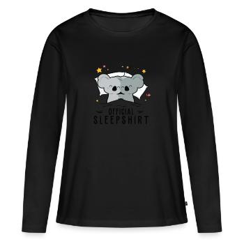Offizielles Schlafanzug Koala Funny - Frauen Premium Bio Langarmshirt - Schwarz - Vorne - Julia (174cm)