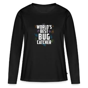 Worlds Best Bug Catcher Funny Entomologist Bug - Women's Premium Organic Long Sleeve Shirt - black - Front - Julia (174cm)