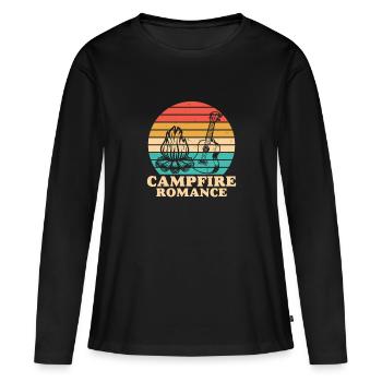 Campfire Romance Retro Funny Campfire Romance - Women's Premium Organic Long Sleeve Shirt - black - Front - Julia (174cm)