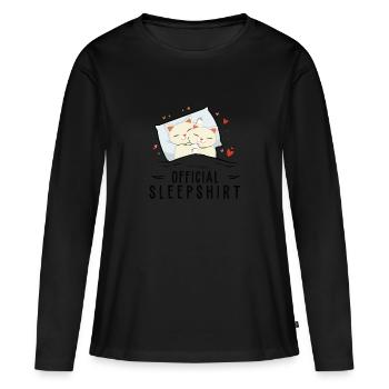 Offizielles Schlafanzug Katzen lustig - Frauen Premium Bio Langarmshirt - Schwarz - Vorne - Julia (174cm)