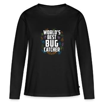 Worlds Best Bug Catcher Funny Entomologist Bug - Women's Premium Organic Long Sleeve Shirt - black - Front - Julia (174cm)