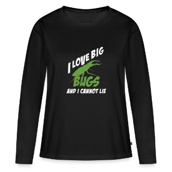 I Like Big Bugs Cannot Lie Entomologiste Funny - T-shirt manches longues Premium bio Femme - noir - Devant - Julia (174cm)