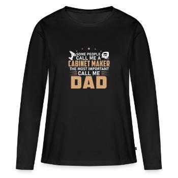 Armoire Dad Artisans - T-shirt manches longues Premium bio Femme - noir - Devant - Julia (174cm)