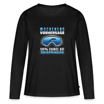 Wochenend Vorhersage Lustig Skispringen Skifliegen - Frauen Premium Bio Langarmshirt - Schwarz - Vorne - Julia (174cm)
