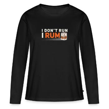 Je ne cours pas drôle de journée de rhum en - T-shirt manches longues Premium bio Femme - noir - Devant - Julia (174cm)