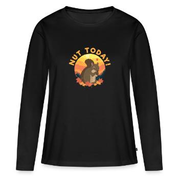 Nut Today Humour humoristique pour les fans de - T-shirt manches longues Premium bio Femme - noir - Devant - Julia (174cm)
