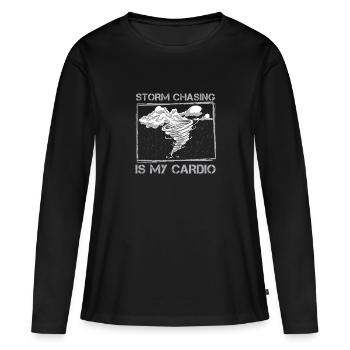 Storm Chasing Humour Météorologie Humour pour un - T-shirt manches longues Premium bio Femme - noir - Devant - Julia (174cm)