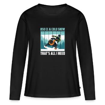 850cc & Cold Snow Snowmobile Riding Motor Sled - Women's Premium Organic Long Sleeve Shirt - black - Front - Julia (174cm)
