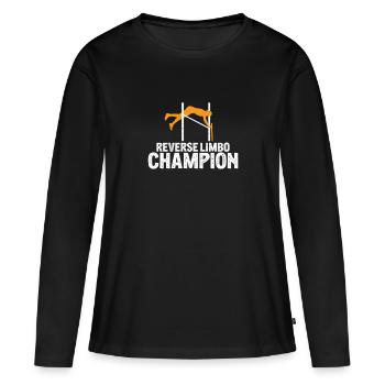 Reverse Limbo Champion Lustiges Stabspringen - Frauen Premium Bio Langarmshirt - Schwarz - Vorne - Julia (174cm)