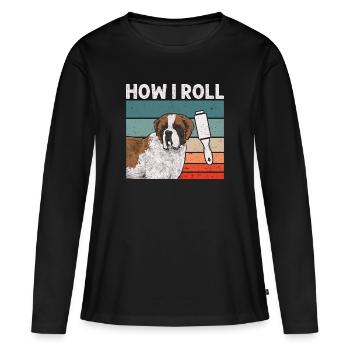 St. Bernard St. Bernard Dog Dog - Women's Premium Organic Long Sleeve Shirt - black - Front - Julia (174cm)